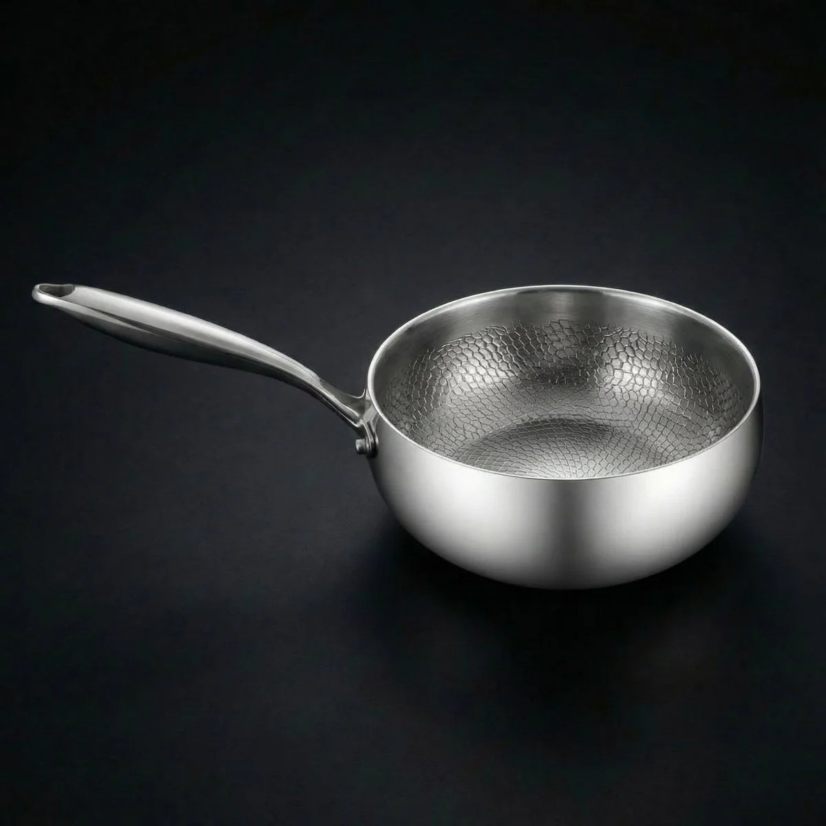 Hand-Hammered Titanium Pan & Sauté Set with Walnut Board and Utensils - Image 4