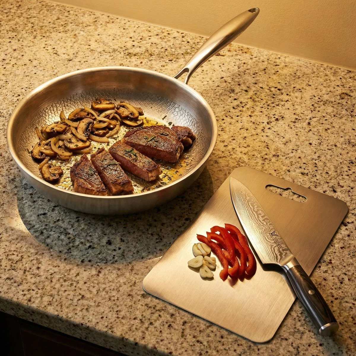 Hand-Hammered Titanium Cooking & Preparation Set - Image 5