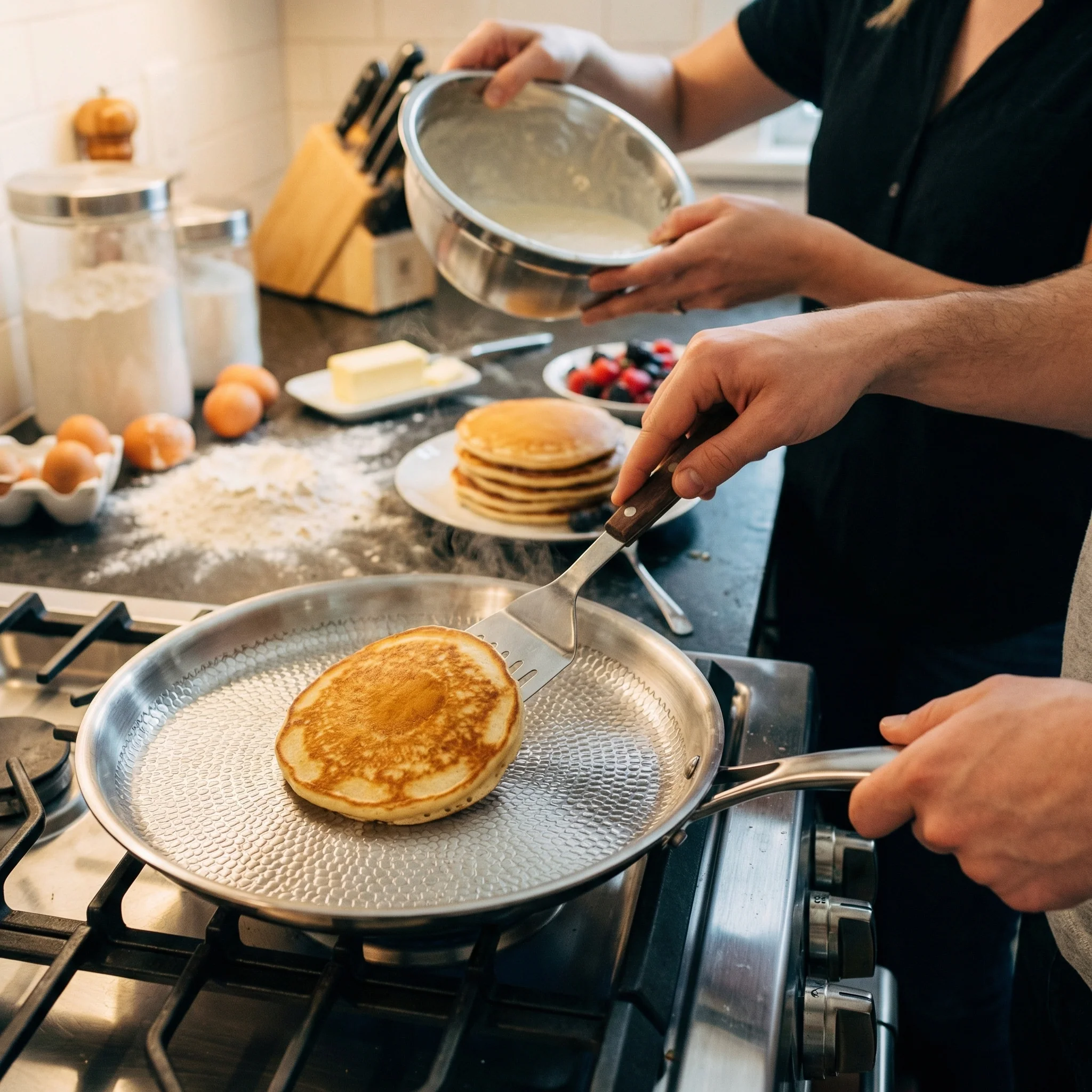 Hand-Hammered Titanium Crêpe Pan - Image 5