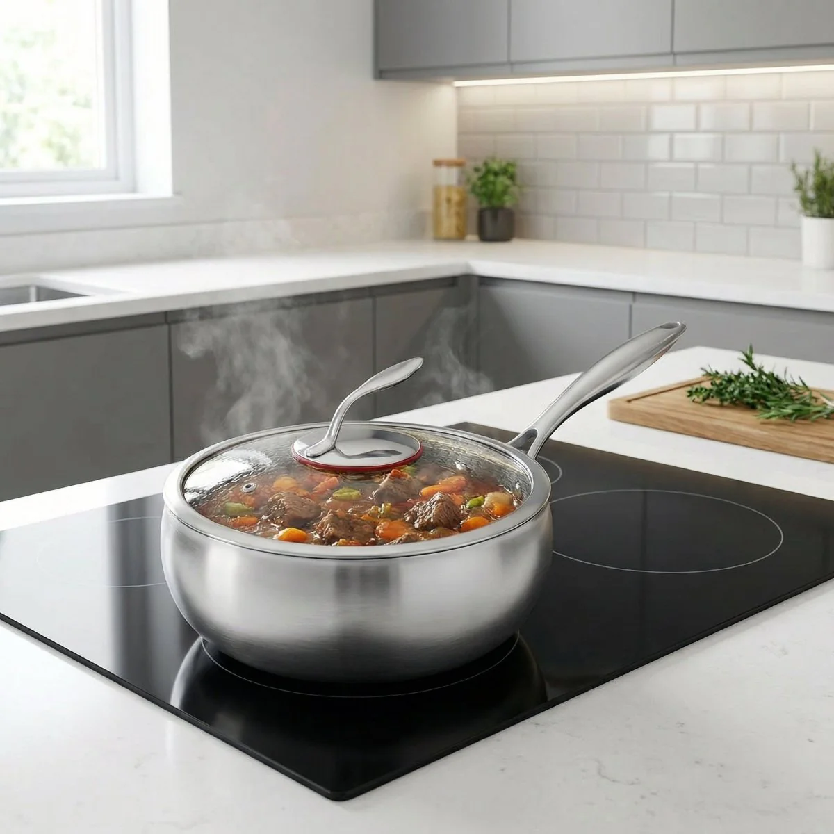 Hand-Hammered Titanium Sauté Pan - Image 3