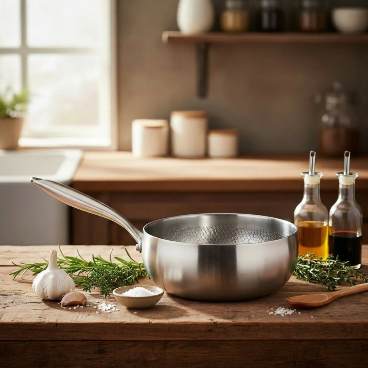 Hand-Hammered Titanium Sauté Pan - Image 5