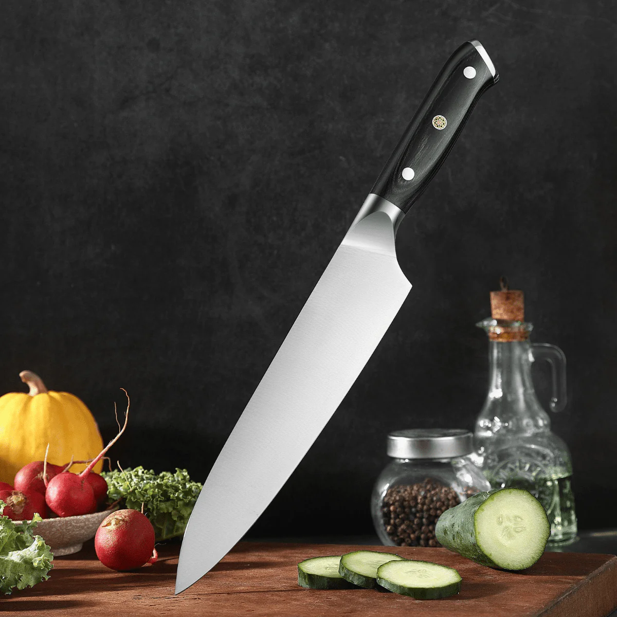 Japanese-Style Hammered Chef’s Knife – 7.9 inch (20 cm) Precision Blade - Image 3