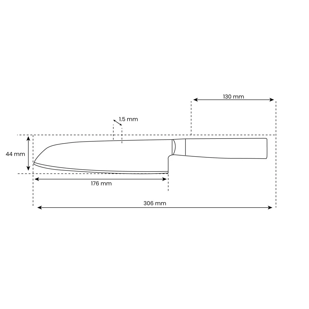 Japanese-Style Hammered Santoku Knife – 7.1 inches (18 cm) Precision Blade - Image 7
