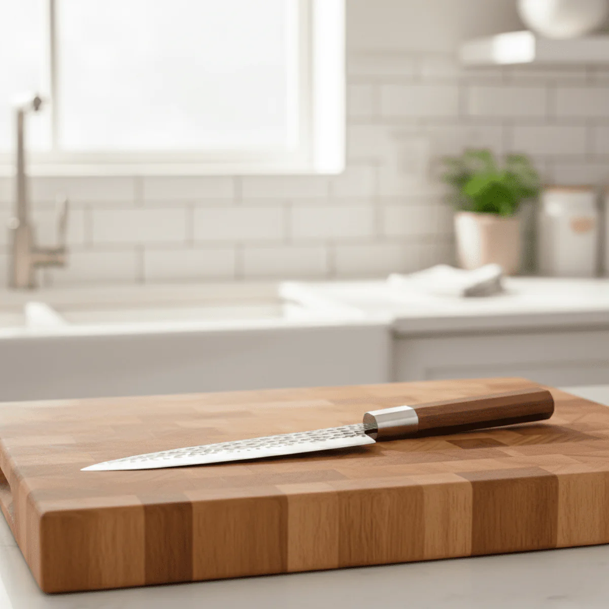 Japanese-Style Hammered Stainless Steel Chef’s Knife – 7.3 inch (18.5 cm) Precision Blade - Image 3