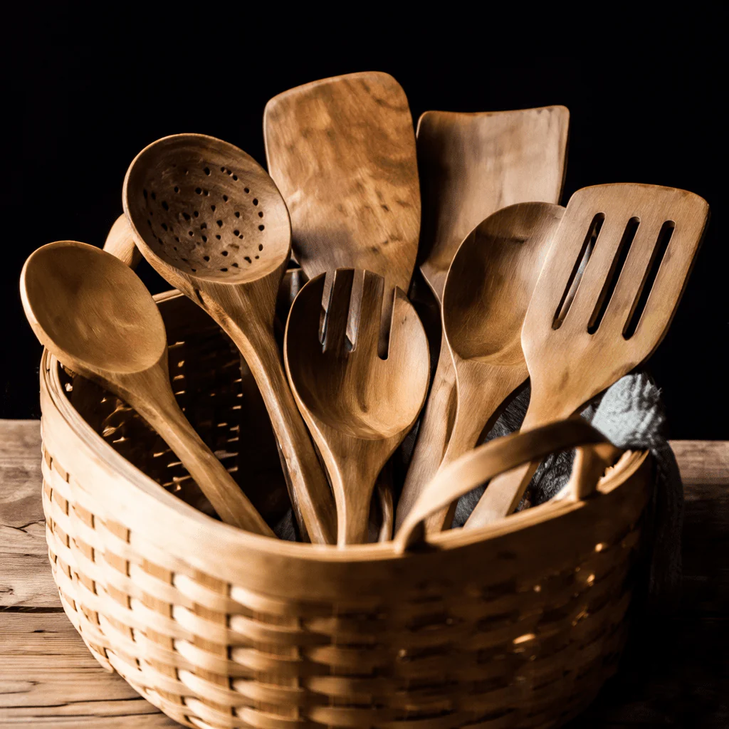Traditional Japanese Wooden Utensil Set - Image 3