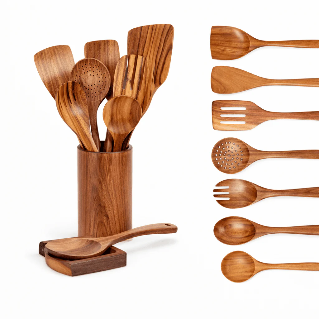 Traditional Japanese Wooden Utensil Set - Image 6